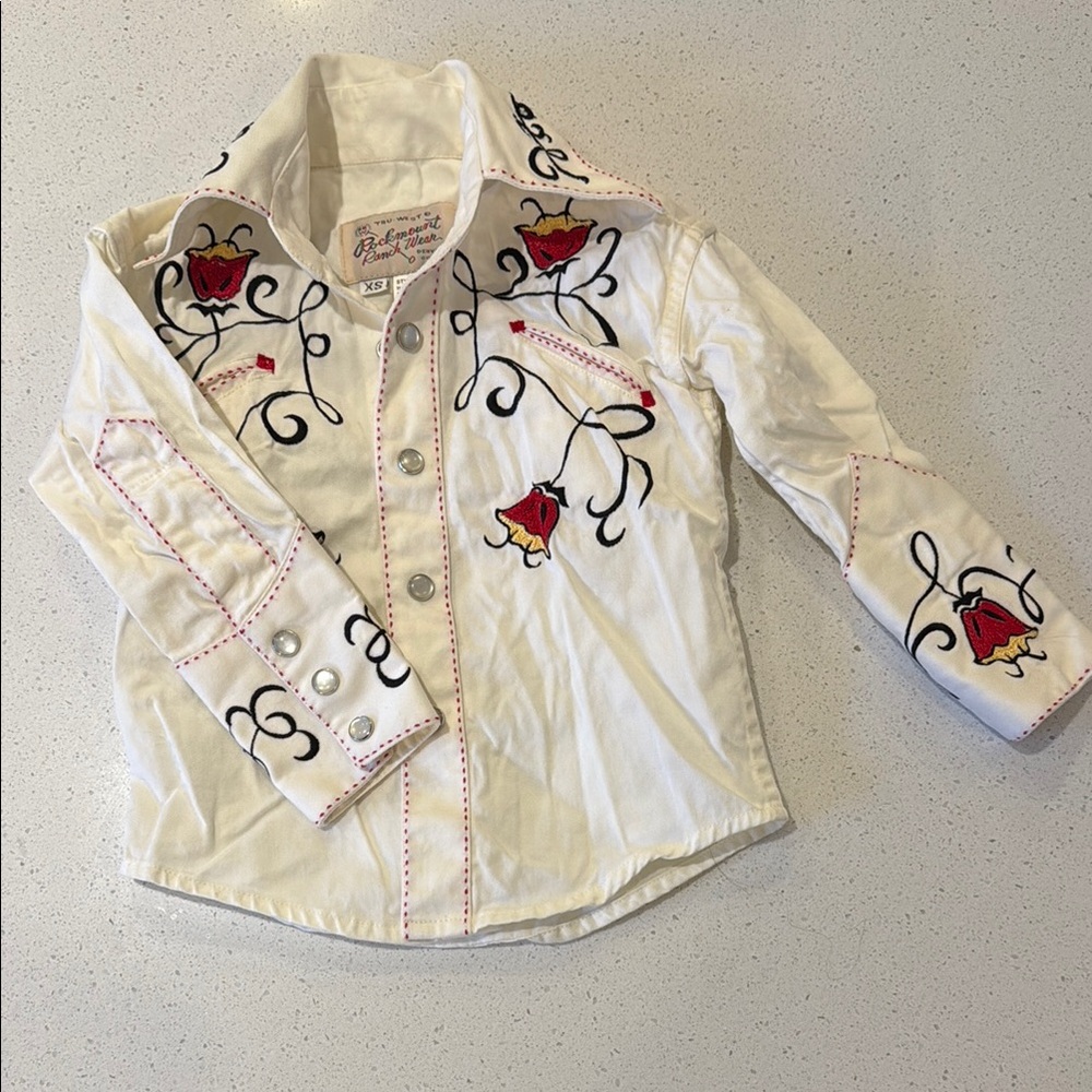 Vintage Rockmount Ranch Wear kids embroidered shirt xs